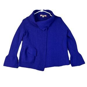 Beyond Threads Cardigan Womens L Alpaca Wool Purple Open Front Lagenlook Classy